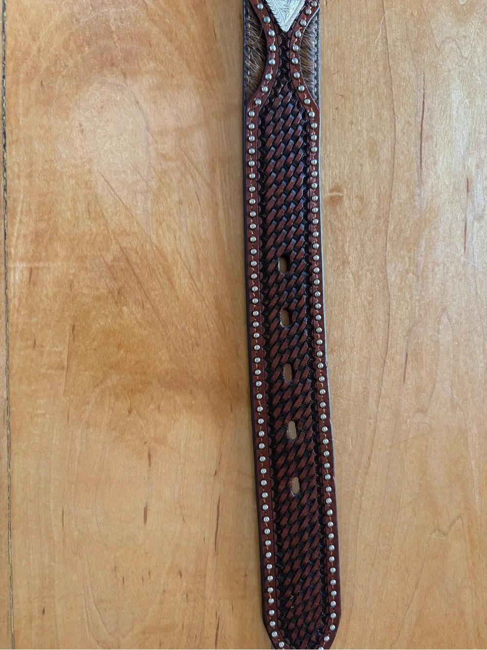 Brown Western Leather Belt with Silver Conchos (NWOT)